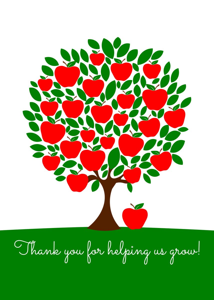 'teacher apple tree gift' Poster, picture, metal print, paint by ...