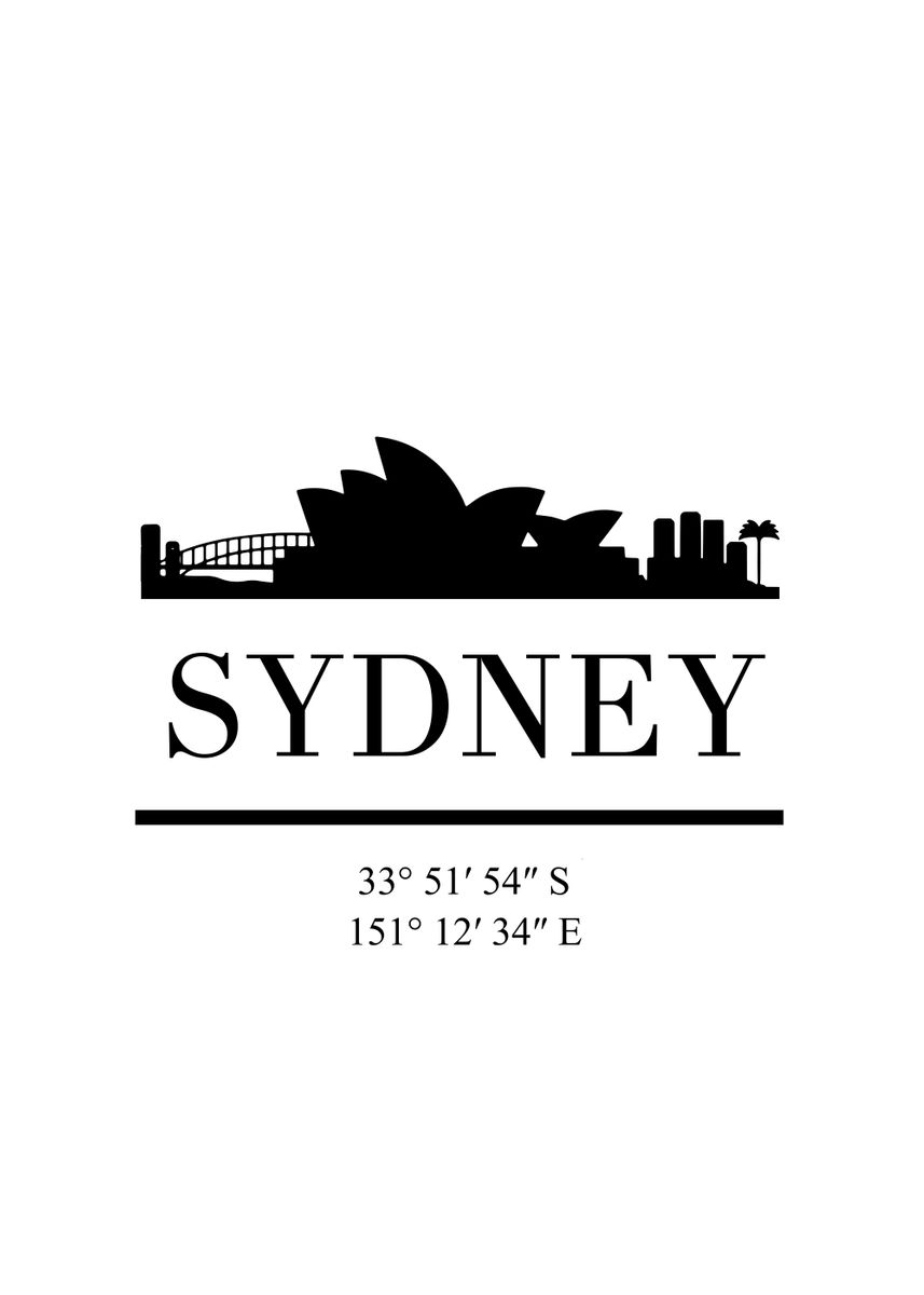 'Sydney Skyline Australia' Poster, picture, metal print, paint by ...