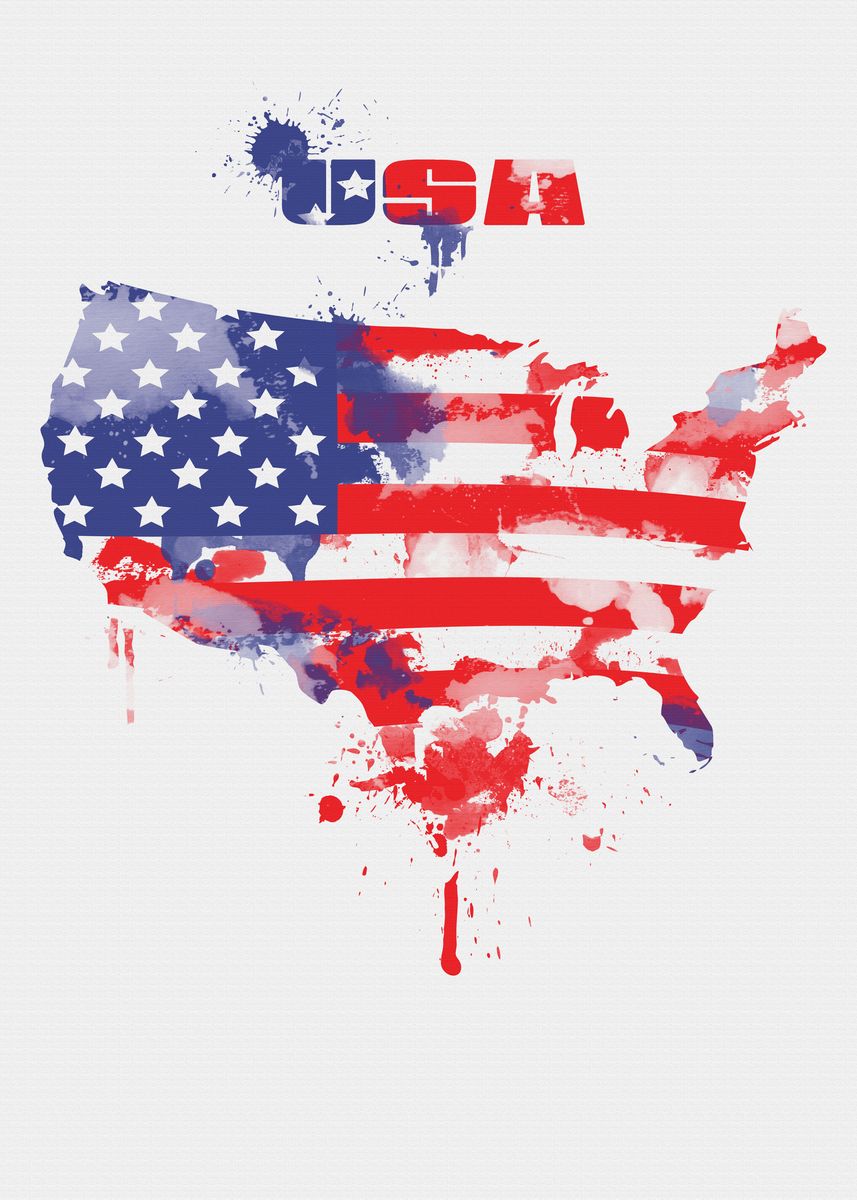 'USA MAP ' Poster by DG ArtPrints | Displate