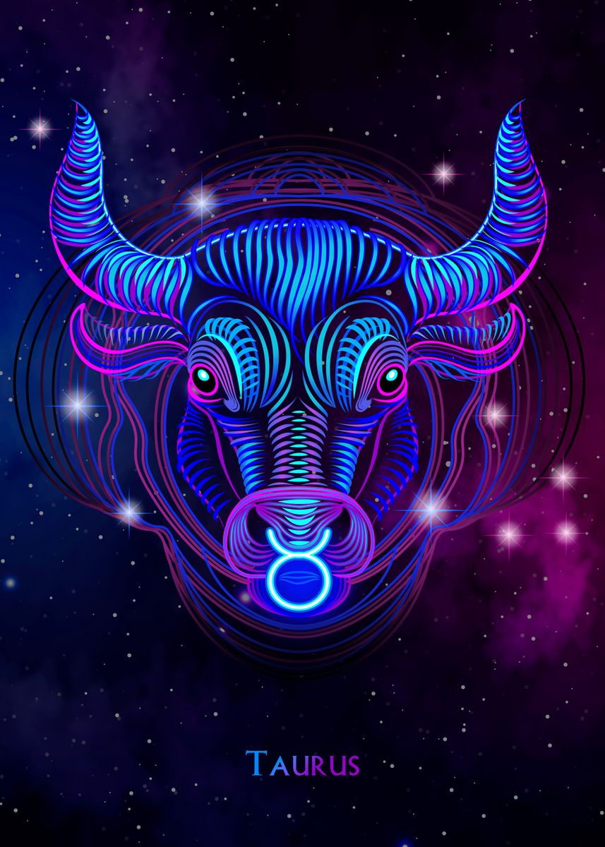 'Zodiac Taurus' Poster, picture, metal print, paint by Moon Calendar ...