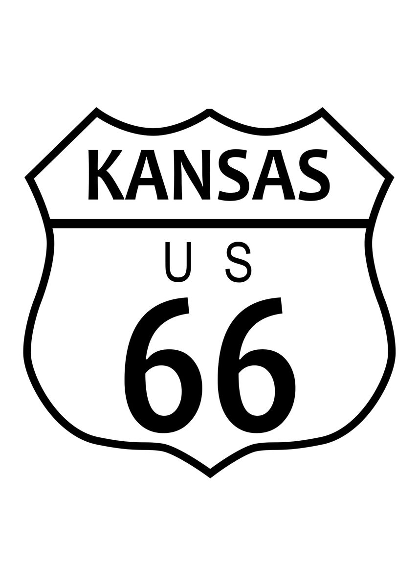 'Route 66 Kansas' Poster by HomeStead Digital | Displate