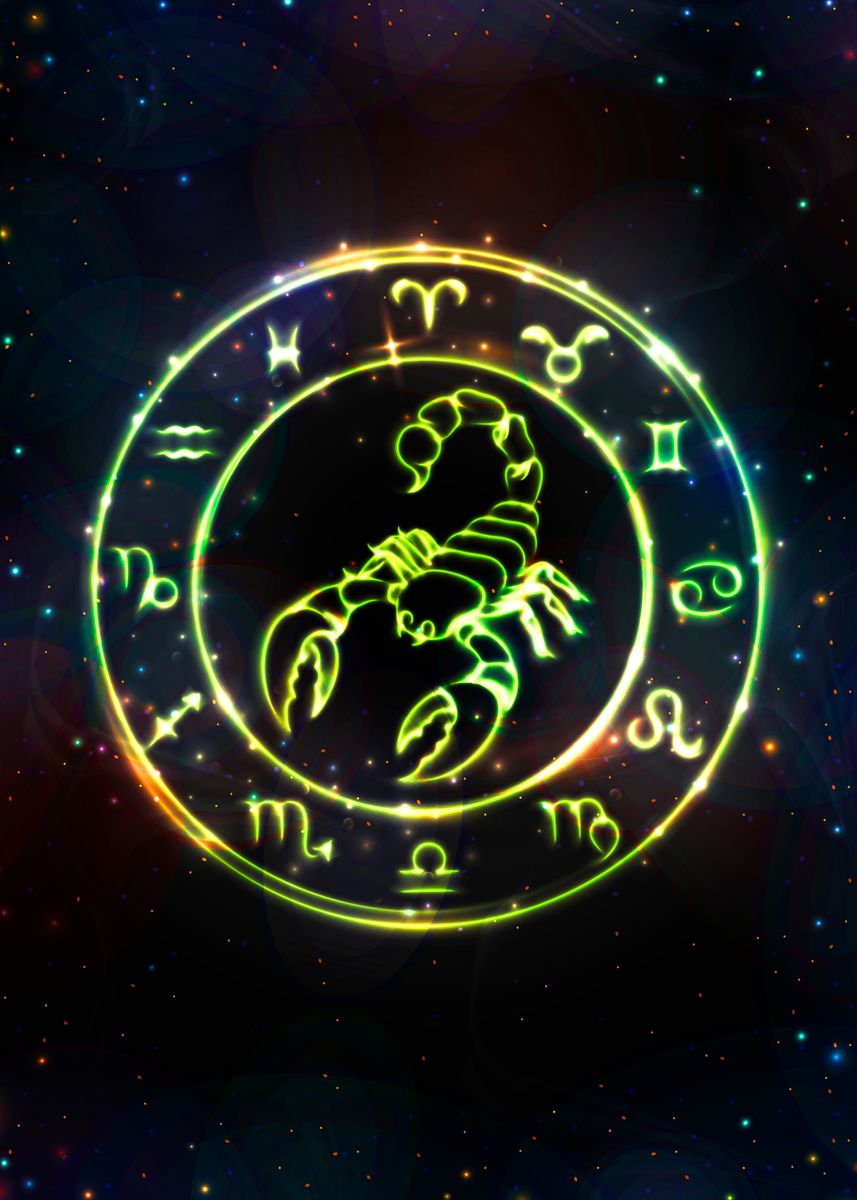 'zodiac Glowing Scorpio' Poster By Moon Calendar Studio 