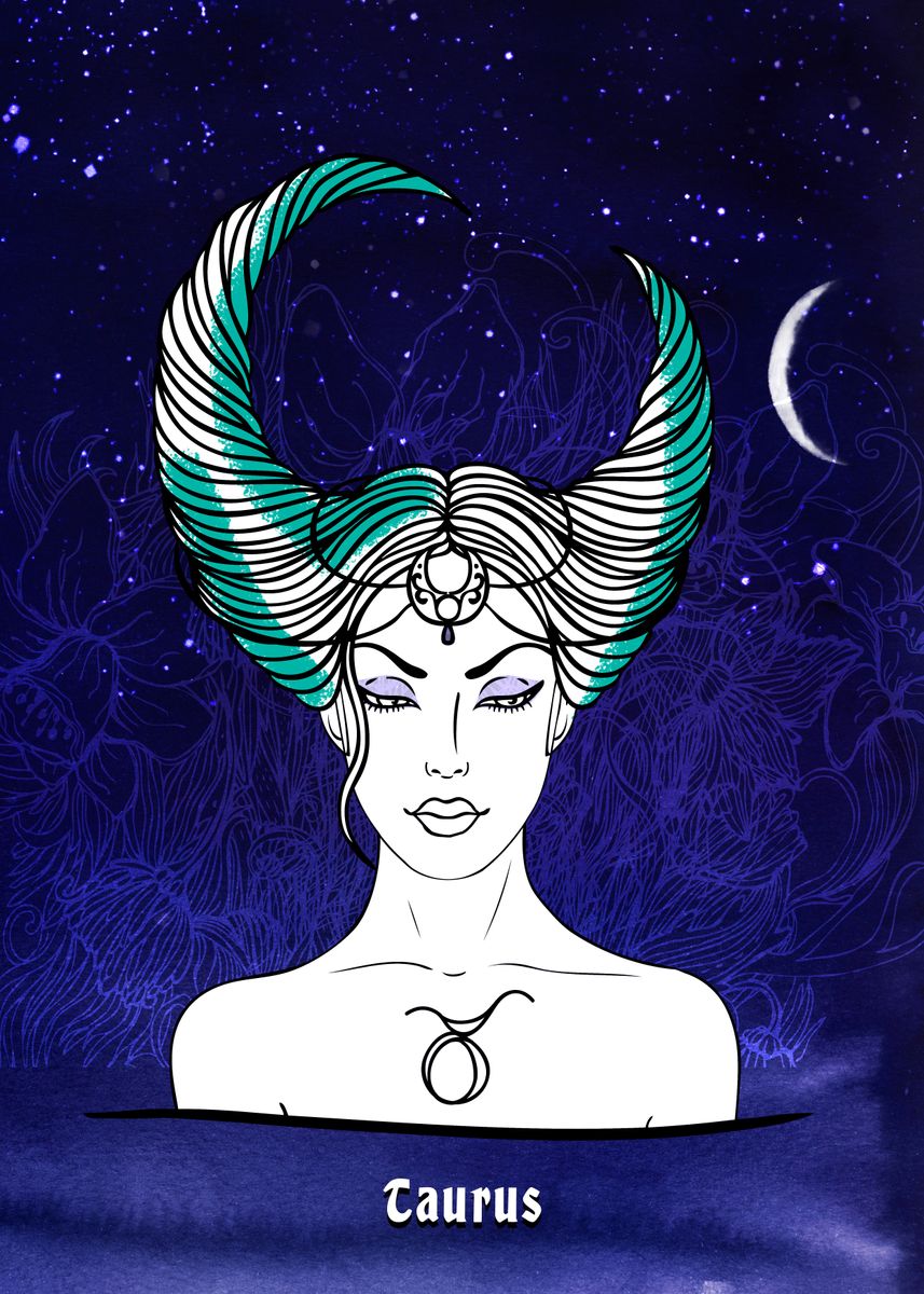 'Zodiac Taurus' Poster by Moon Calendar Studio | Displate