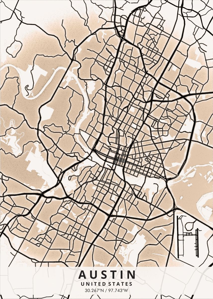 'Austin Texas' Poster, picture, metal print, paint by Merah Djoeang ...