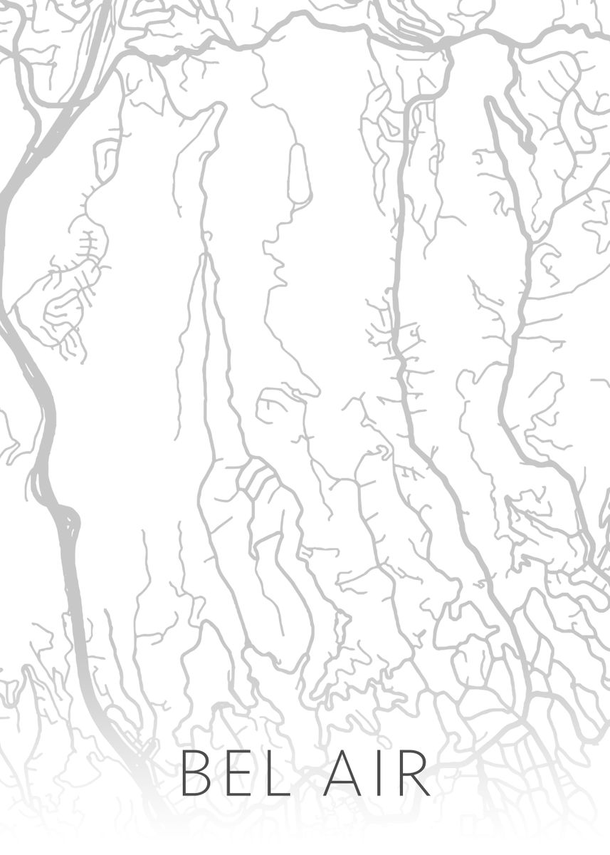 'Bel Air California BW Map' Poster by Design Turnpike Displate