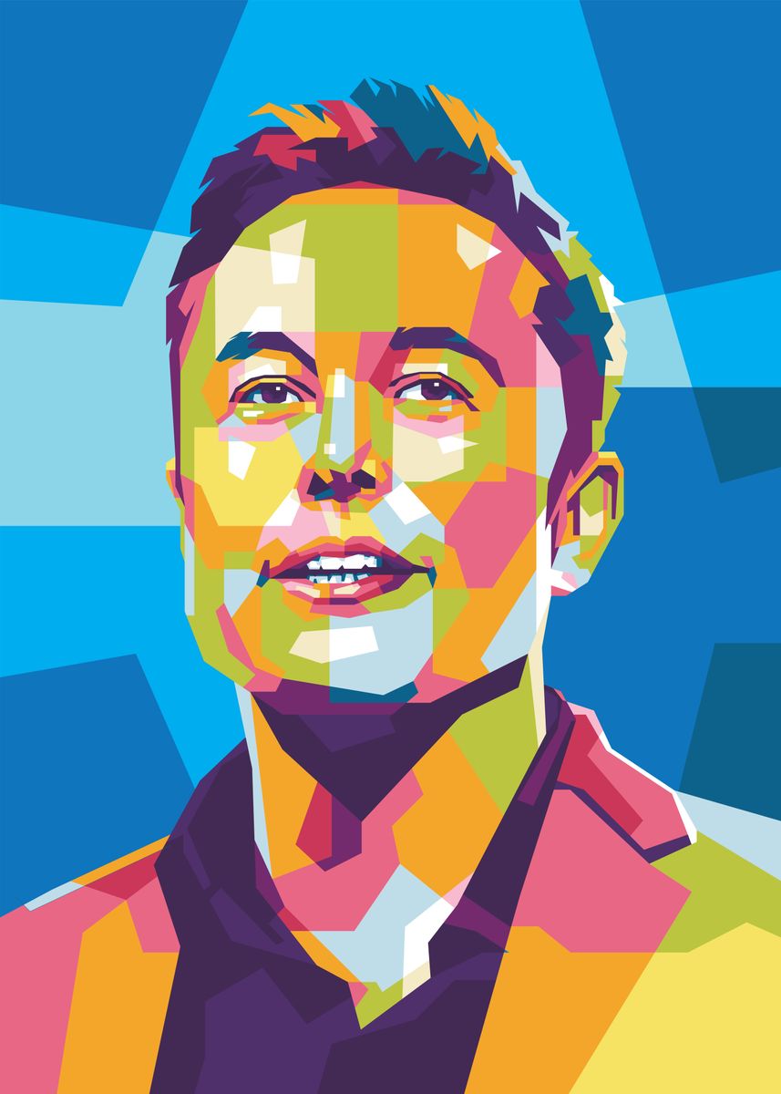 'Elon Musk' Poster, picture, metal print, paint by Gilang Bogy | Displate