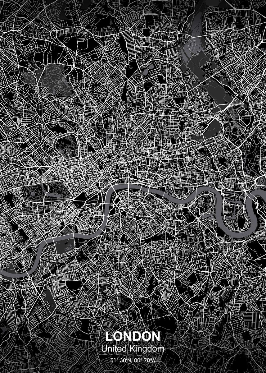 'london City Map Black' Poster By Project X 