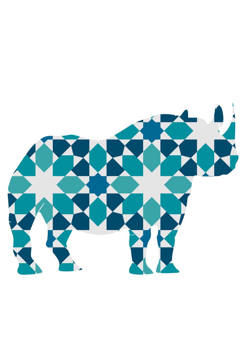 'Rhino Pattern' Poster, picture, metal print, paint by Emiliano Deificus | Displate