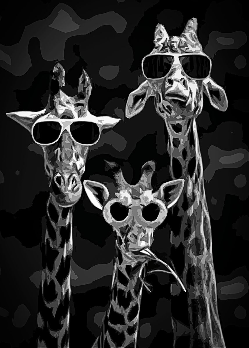 giraffe wallpaper black and white
