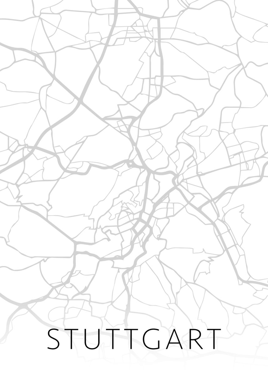 'Stuttgart Germany City Map' Poster by Design Turnpike | Displate