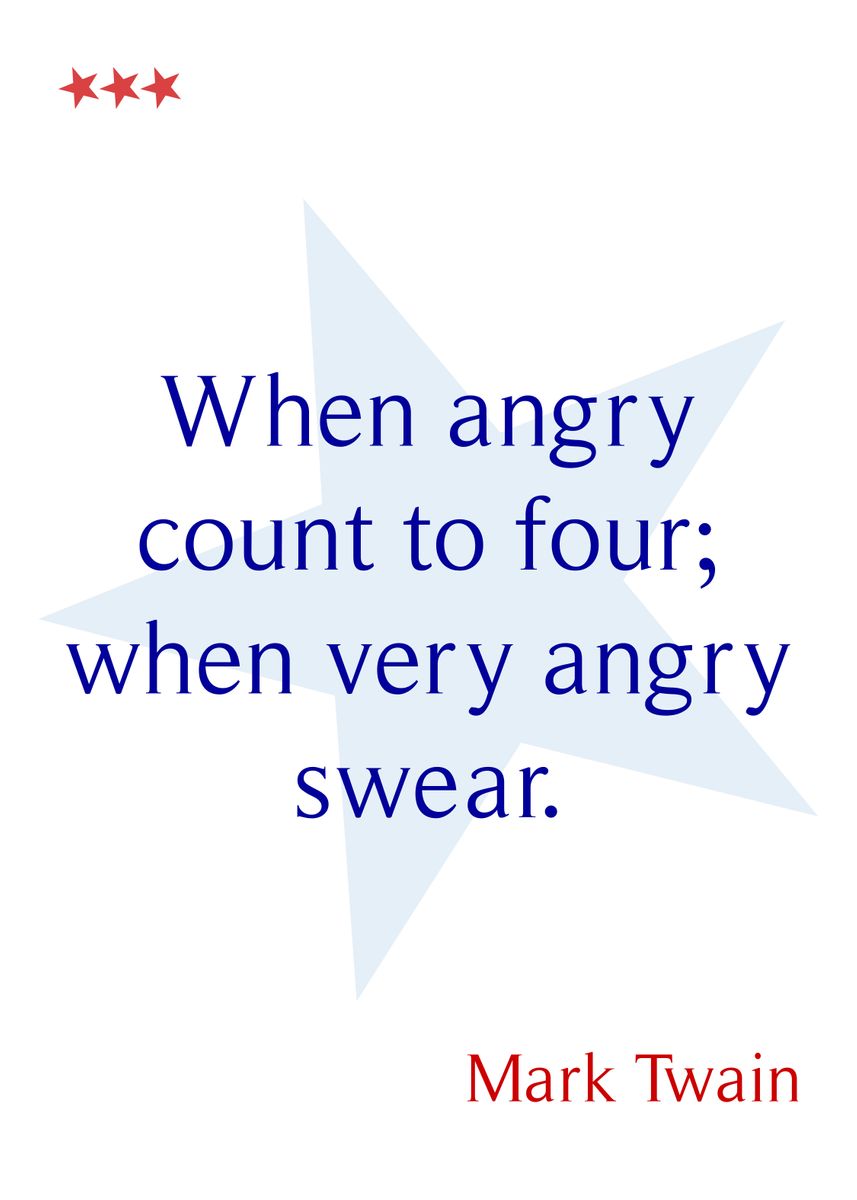 'Mark Twain Angry Curse' Poster, picture, metal print, paint by Art Ofphotos | Displate