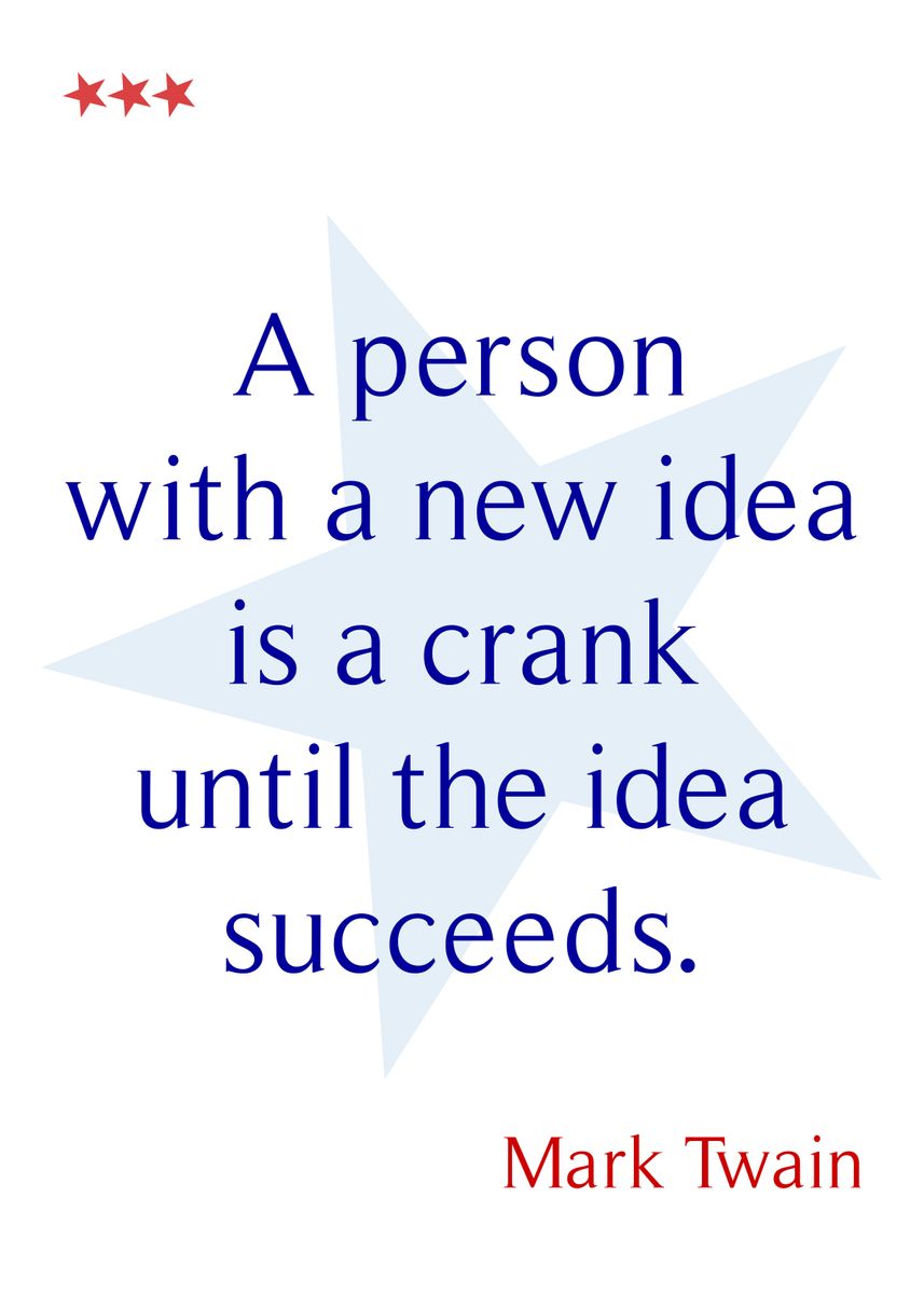 'Mark Twain New Idea' Poster, picture, metal print, paint by Art