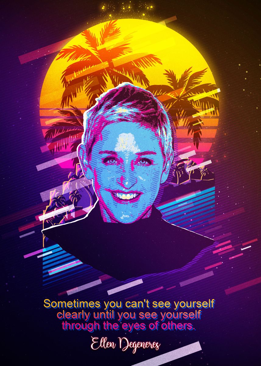 'Ellen Degeneres' Poster, picture, metal print, paint by The Poster | Displate