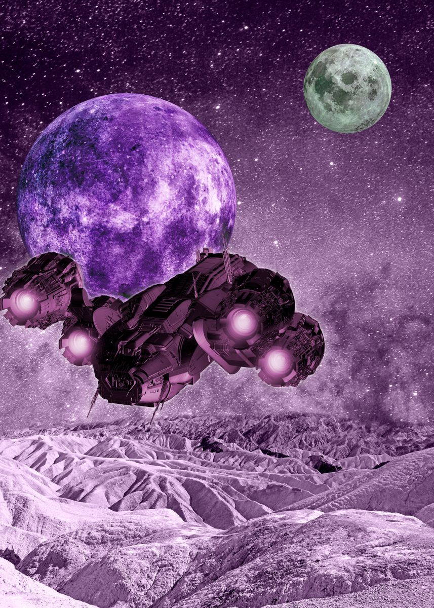 'Alien spaceship' Poster, picture, metal print, paint by Oleksandr ...