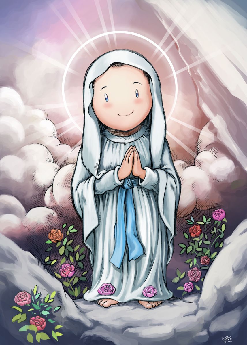 our lady of lourdes clipart