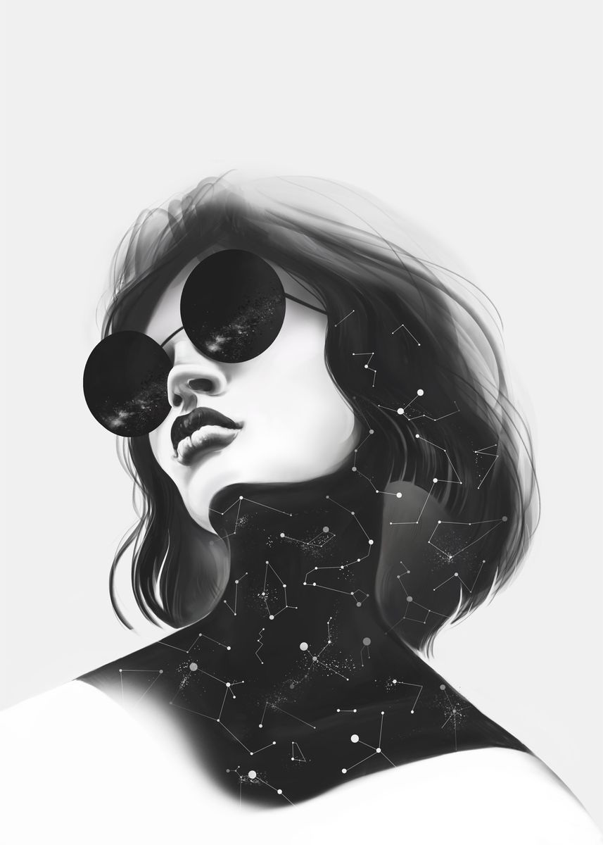 'Star girl' Poster, picture, metal print, paint by Pevuna Art | Displate