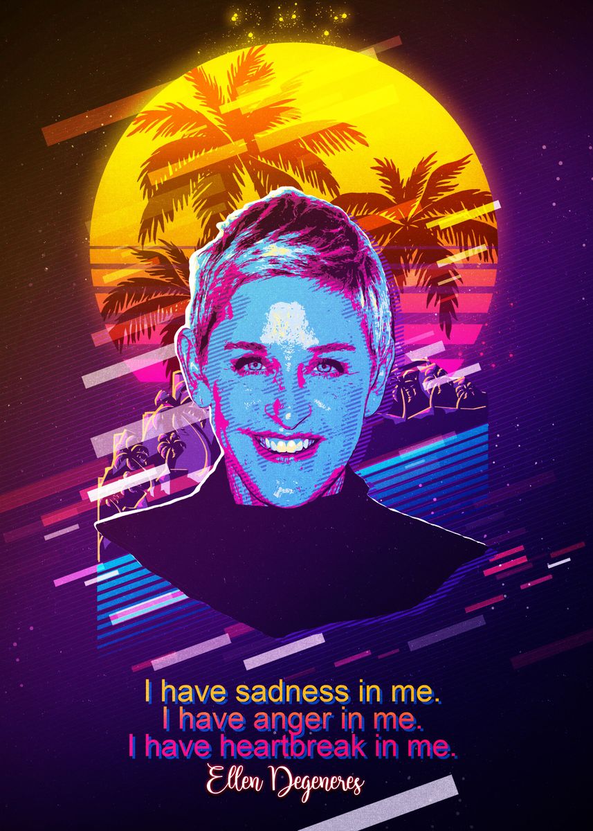 'Ellen Degeneres' Poster, picture, metal print, paint by The Poster | Displate