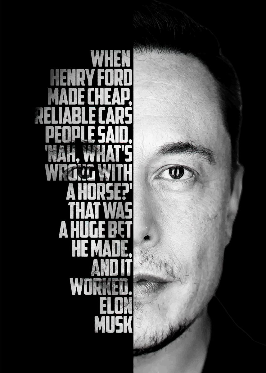 'Elon Musk' Poster by BnWDesigner  | Displate