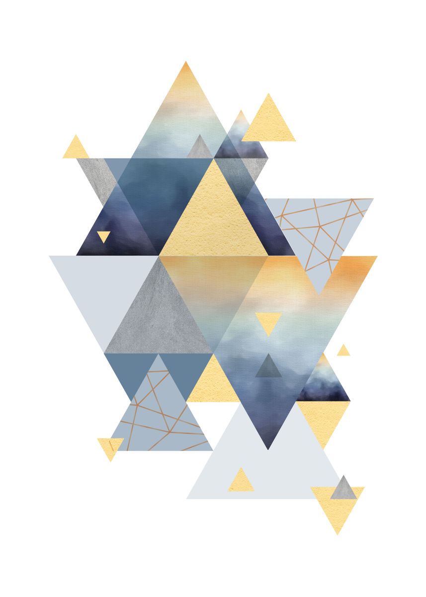 'Mustard and Blue Geometric' Poster by Urban Epiphany | Displate