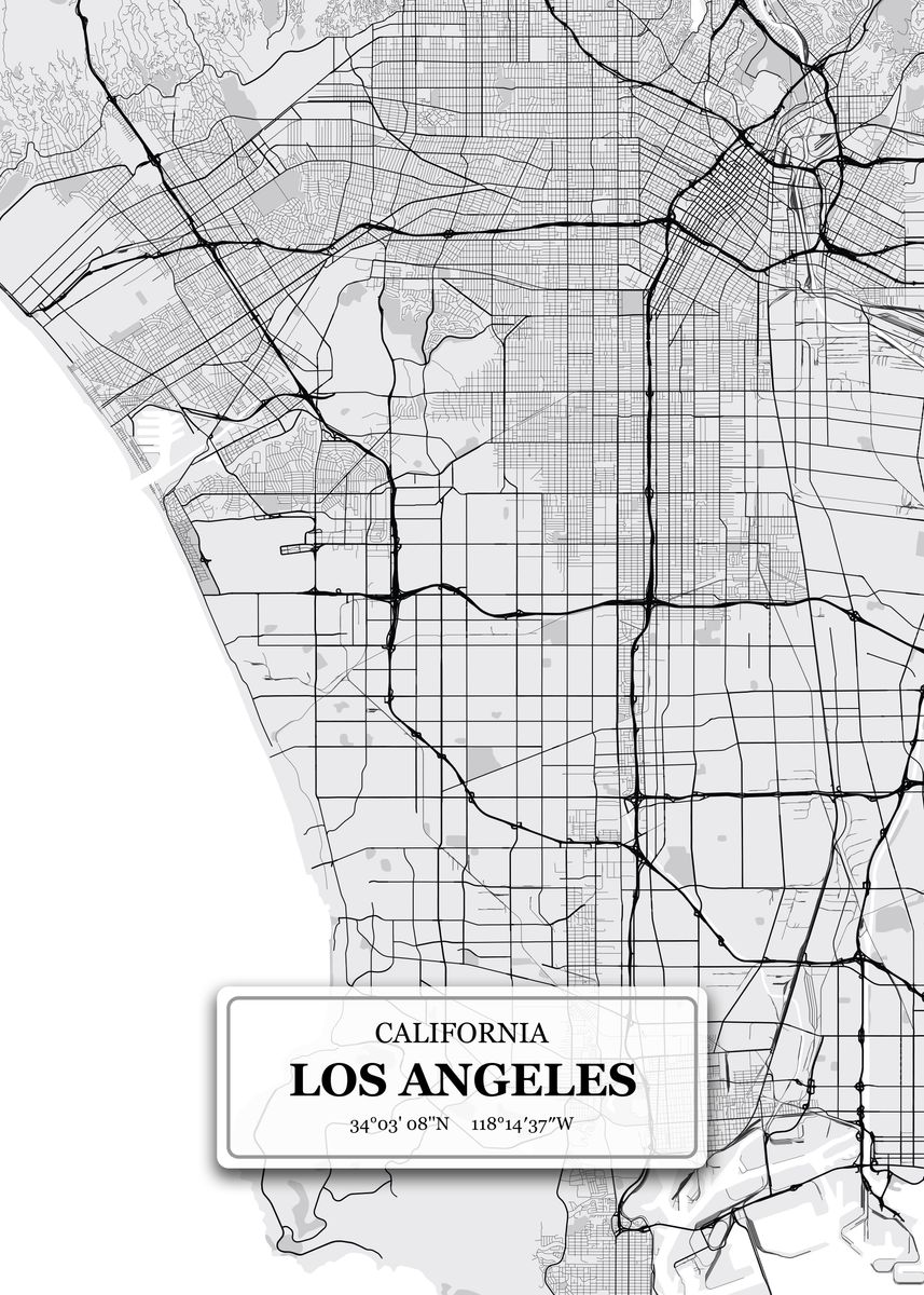 'Los Angeles City Map ' Poster by Dany | Displate