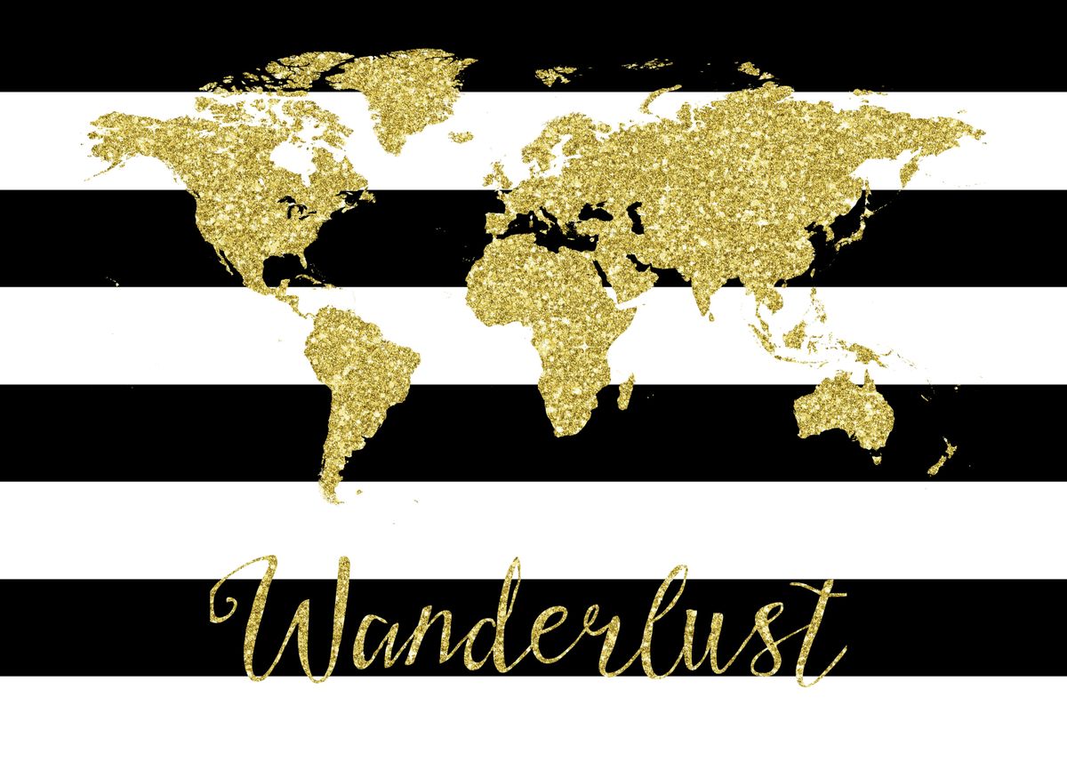 'Wanderlust glitter map' Poster by TheArtyApples Displate