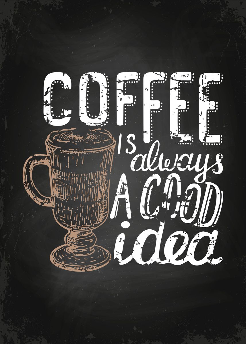 'Coffee lettering' Poster, picture, metal print, paint by Moon Calendar ...