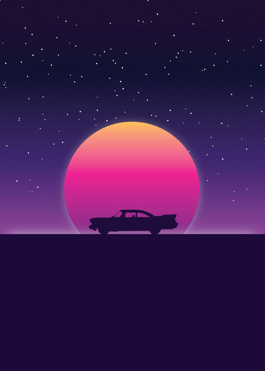 'Retro 80s Muscle Car' Poster by Visualz | Displate