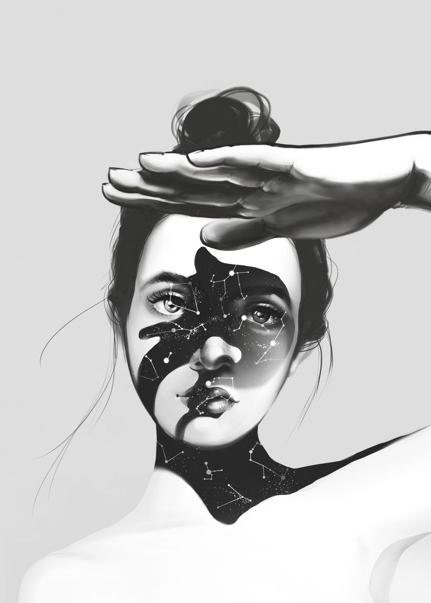 'Star girl' Poster, picture, metal print, paint by Pevuna Art | Displate