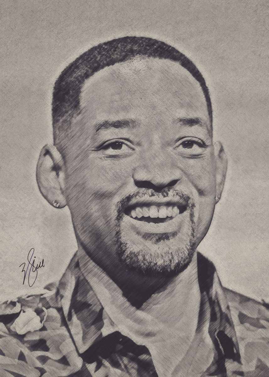 'Will Smith' Poster, picture, metal print, paint by John Smith | Displate