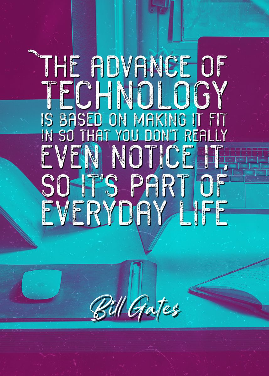 'Bill Gates Tech Quote' Poster by Quoteey  | Displate