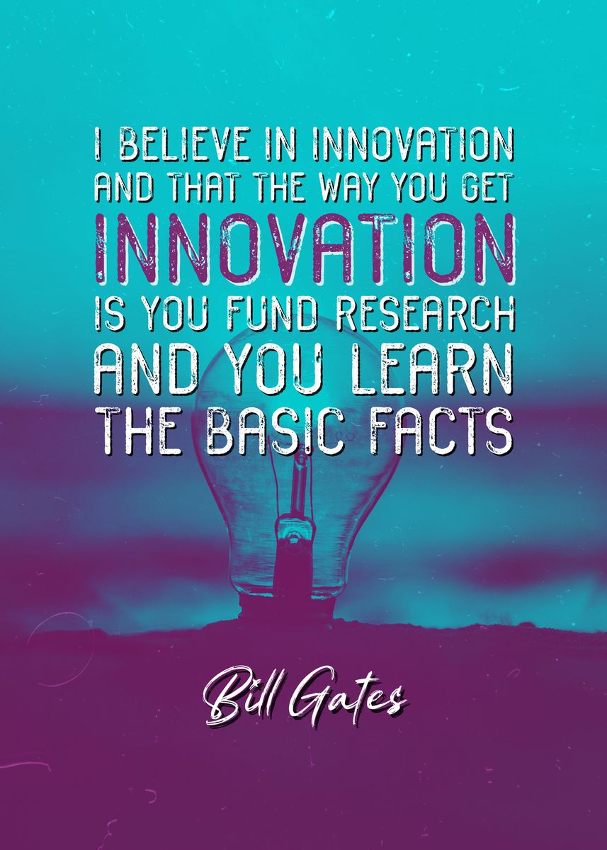 'Bill Gates Innovation ' Poster by Quoteey  | Displate