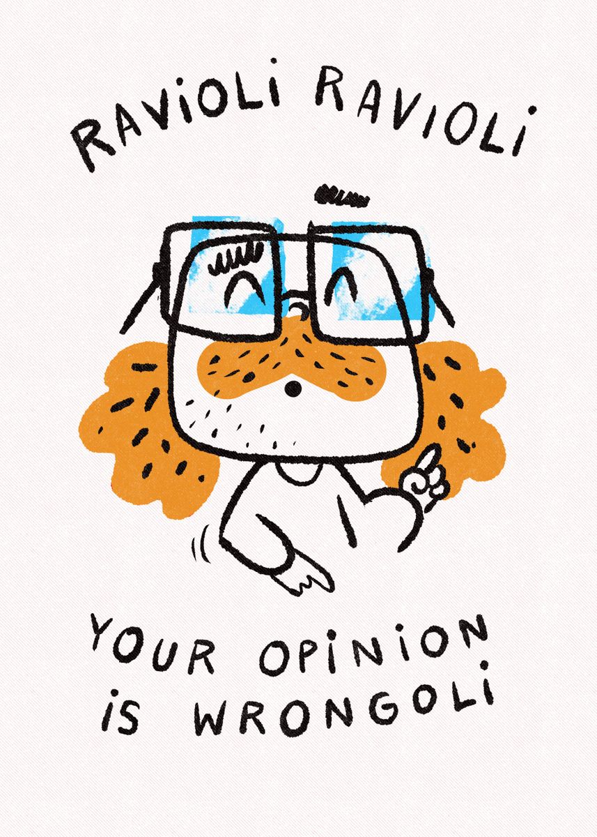 'Ravioli' Poster, picture, metal print, paint by Mr Jackpots Displate