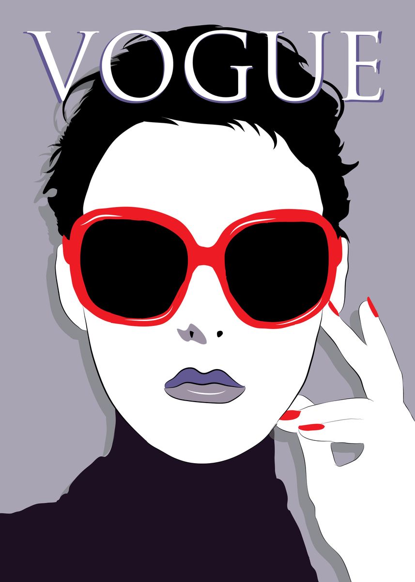 'Woman in sunglasses Vogue' Poster by Paul Cunniff | Displate