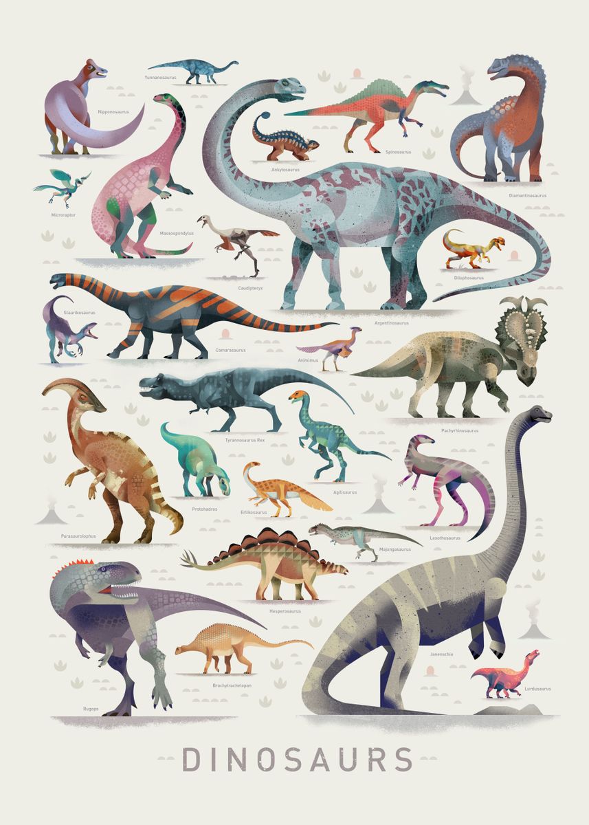 'Dinosaurs' Poster, picture, metal print, paint by Dieter Braun | Displate
