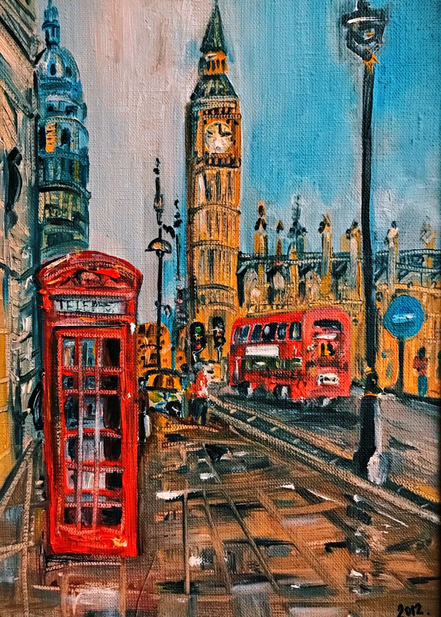 'Landscape London UK' Poster, picture, metal print, paint by Iness Shah ...