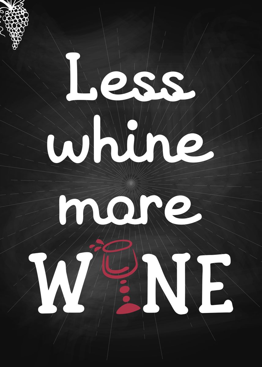 'Wine lettering blackboard' Poster, picture, metal print, paint by Moon ...