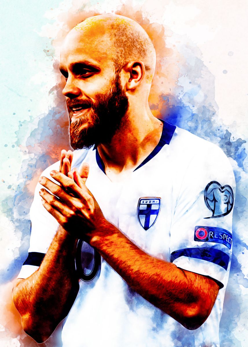 'Teemu Pukki' Poster, picture, metal print, paint by MIKHA ART | Displate