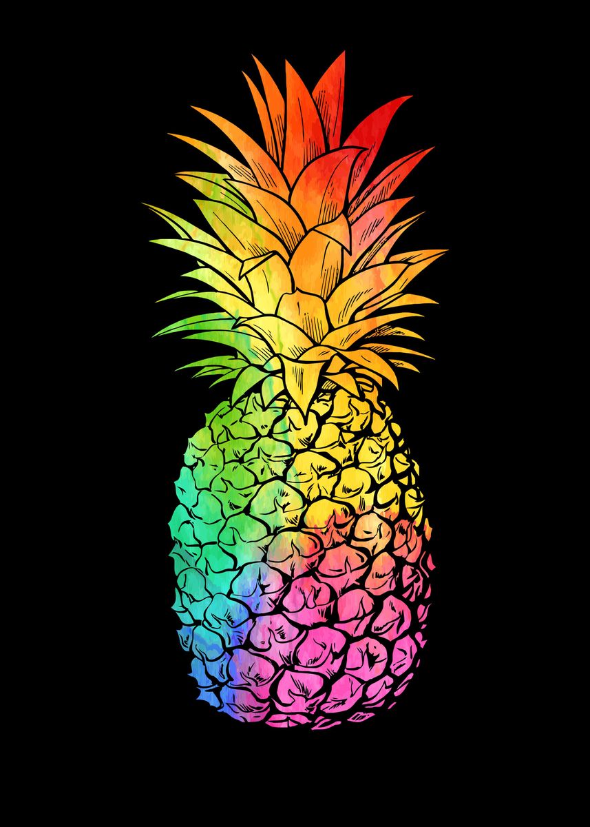 'Pineapple Rainbow' Poster by Teecher Martin Displate