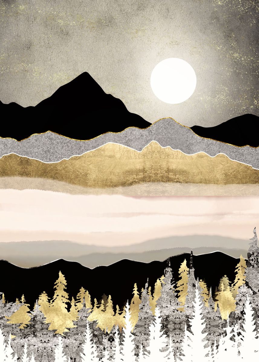 'Winter Moon' Poster by SpaceFrog Designs | Displate