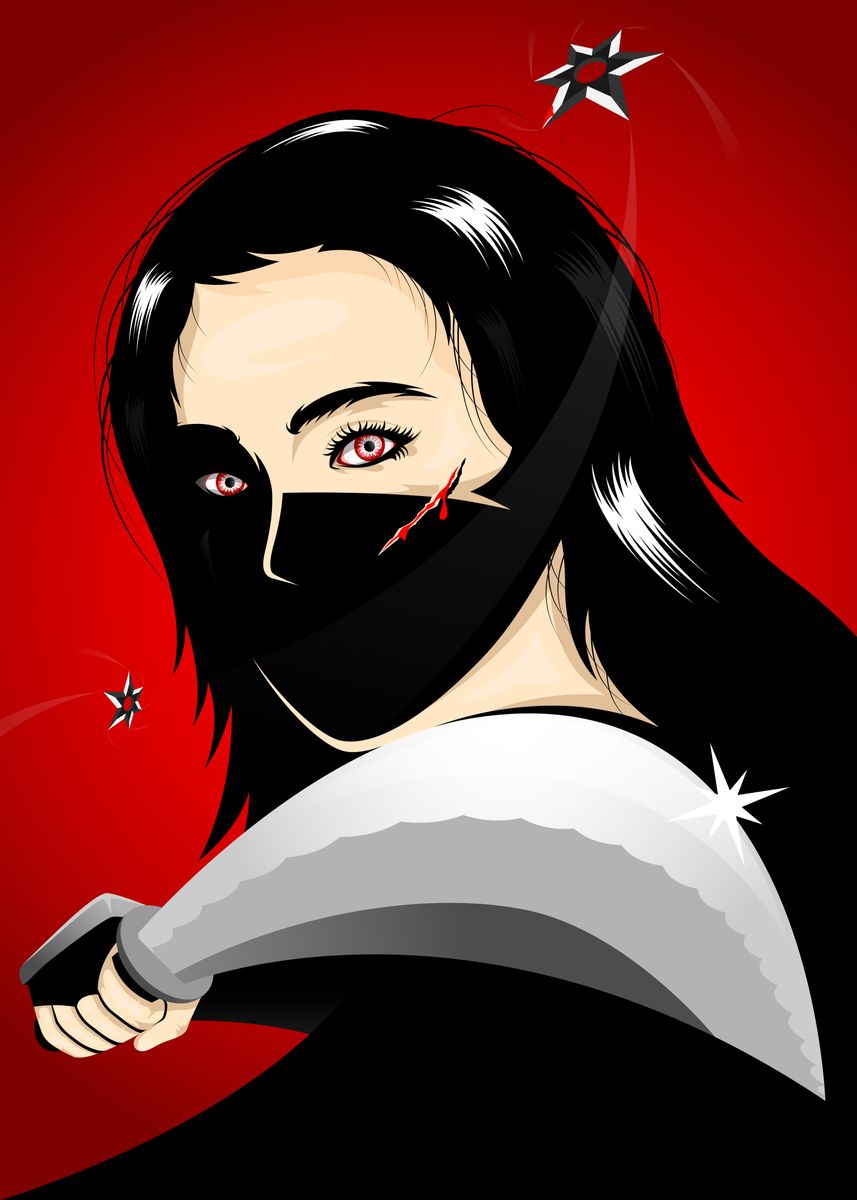 Kunoichi Red Eye Poster By Juvenile Cubelo Displate Kunoichi Red Eye Poster By Juvenile Cubelo Displate