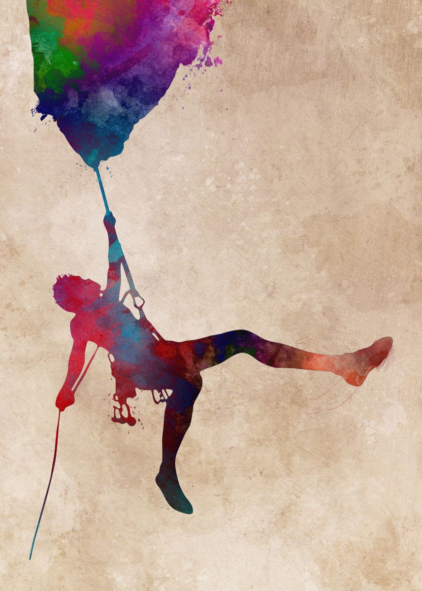 'climbing sport art' Poster by JBJart Justyna Jaszke | Displate