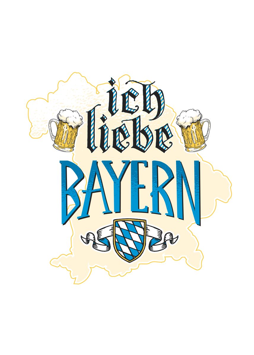 'Ich liebe bayern' Poster, picture, metal print, paint by Markus