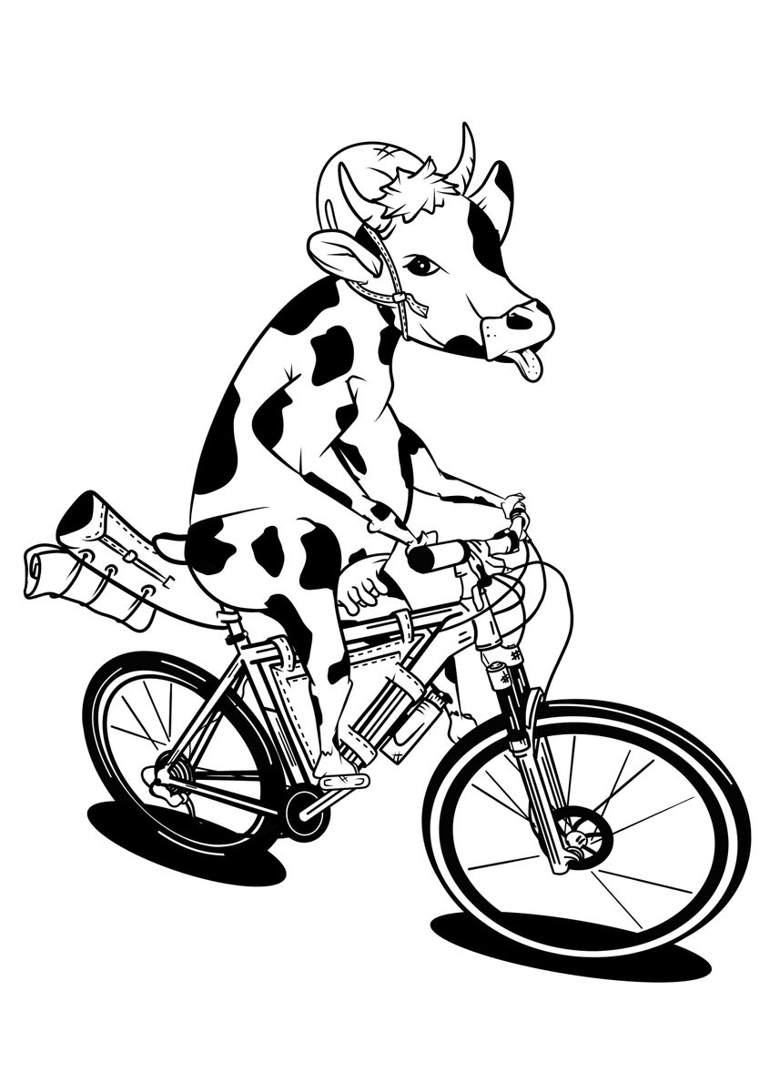 'Cow Bikepacking' Poster by mailbox disco | Displate