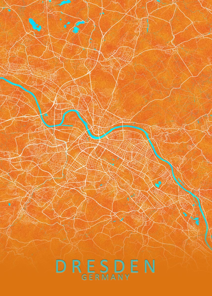 'Dresden Germany City Map' Poster, picture, metal print, paint by City ...