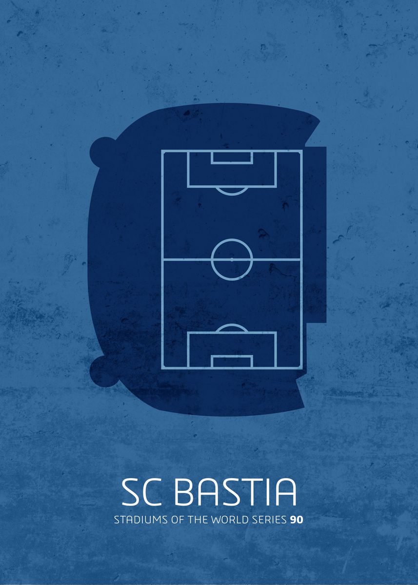 Sc Bastia Stadium Football Metal Poster Print Design Turnpike Displate