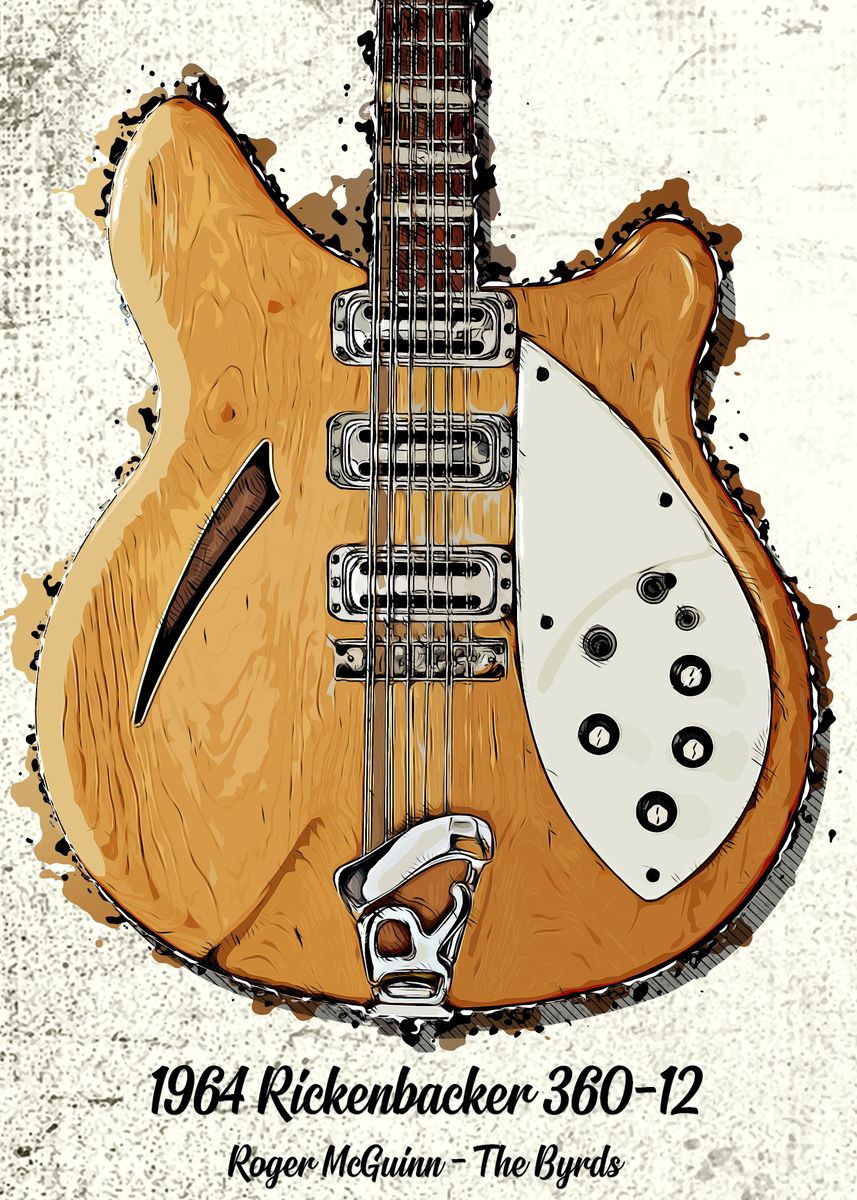 ' 1964 Rickenbacker' Poster, picture, metal print, paint by Tho Nguyen ...