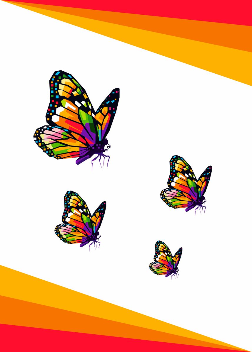 Colorful Butterfly Wpap Poster By Yopi Copoy Displate