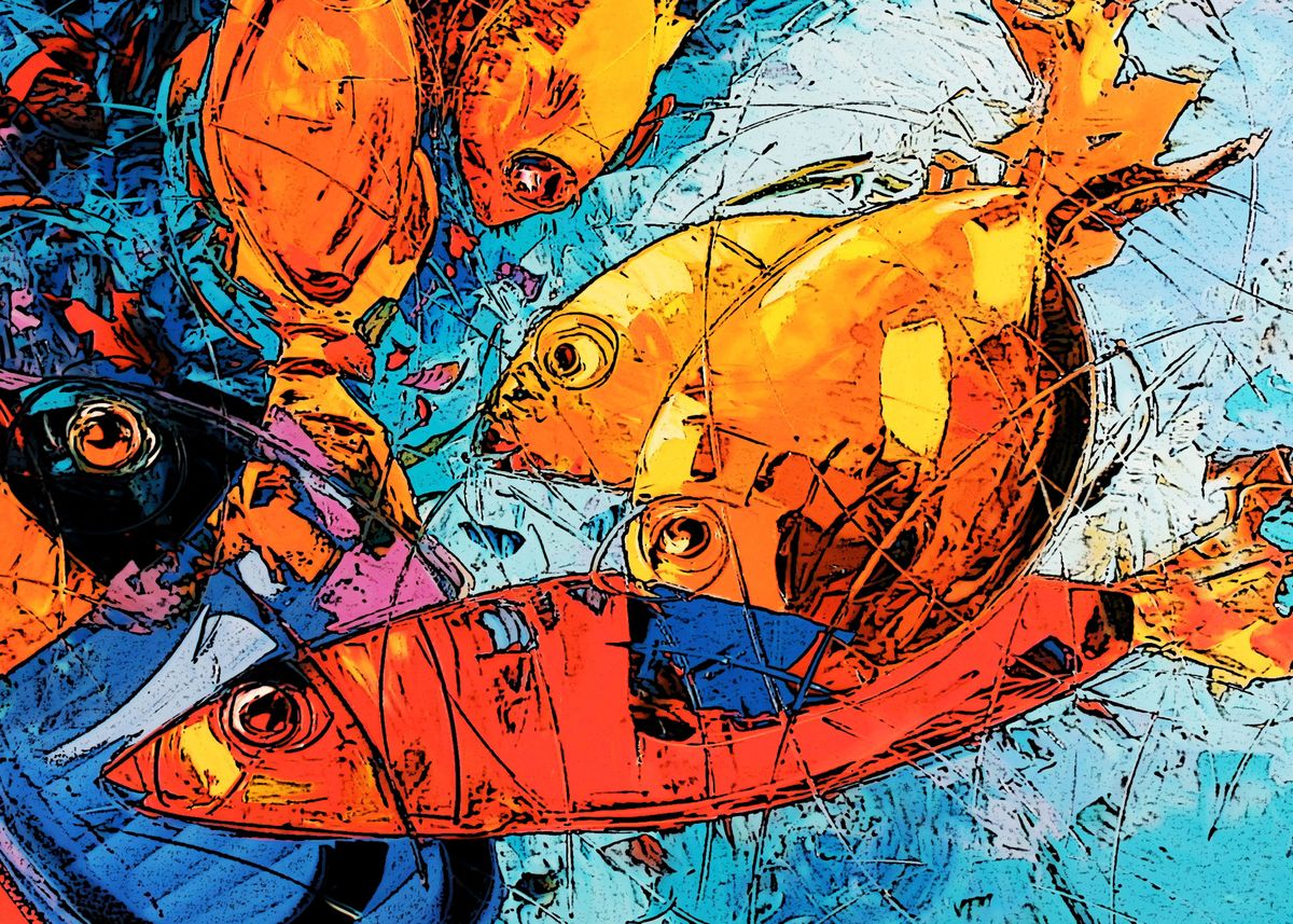 'yellow and red go together' Poster by Cesare Maestrelli Displate