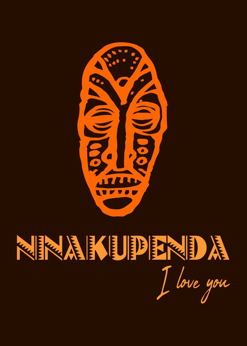 'I Love You In Swahili' Poster, picture, metal print, paint by Art