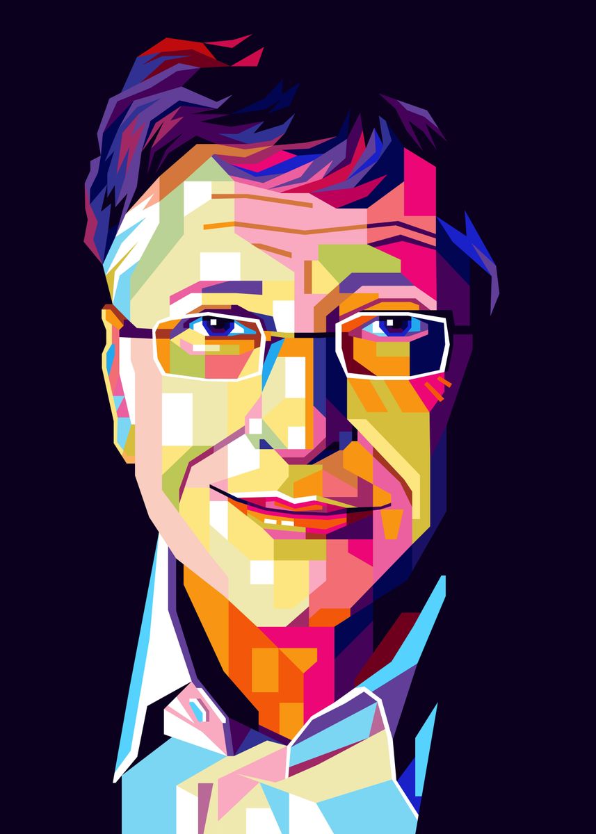 'Bill Gates' Poster, picture, metal print, paint by Cholik Hamka | Displate